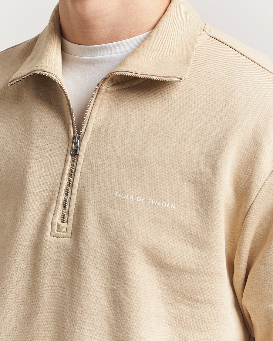 Herr | Tröjor | Tiger of Sweden | Marlon Half Zip Sweatshirt Practical Beige