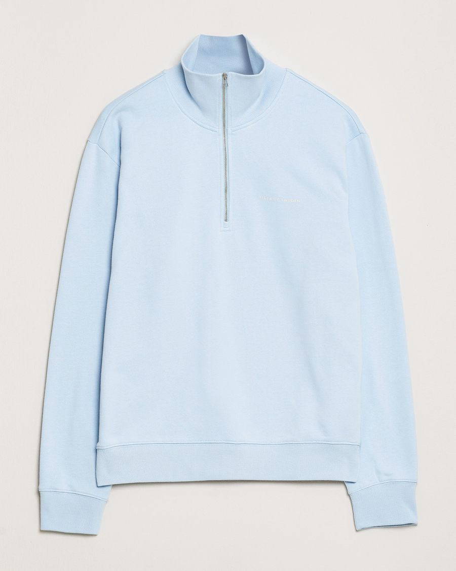 Herr | Tröjor | Tiger of Sweden | Marlon Half Zip Sweatshirt Light Blue