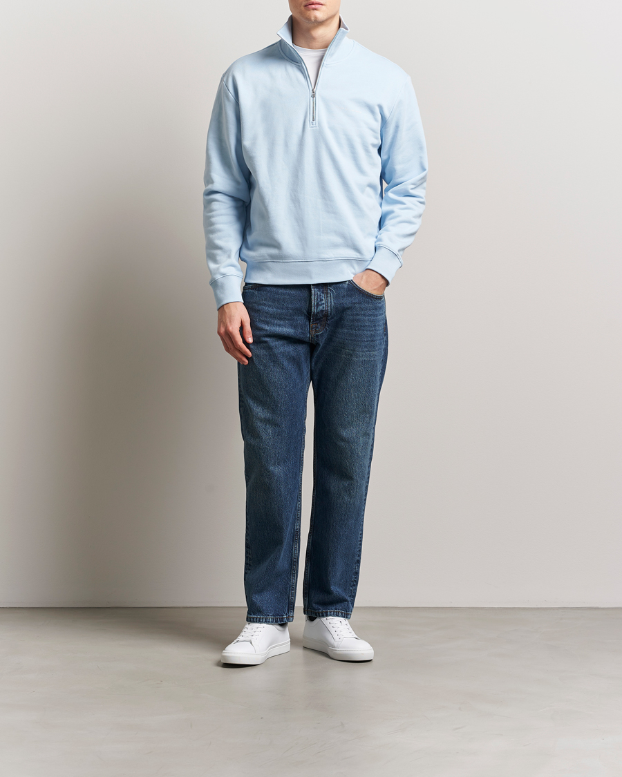 Herr | Tröjor | Tiger of Sweden | Marlon Half Zip Sweatshirt Light Blue
