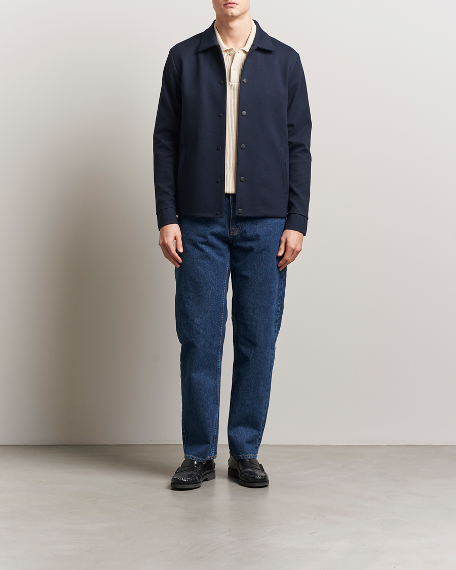 Herr | Jackor | Harris Wharf London | Loro Piana Cavalry Twill Coach Jacket Navy Blue
