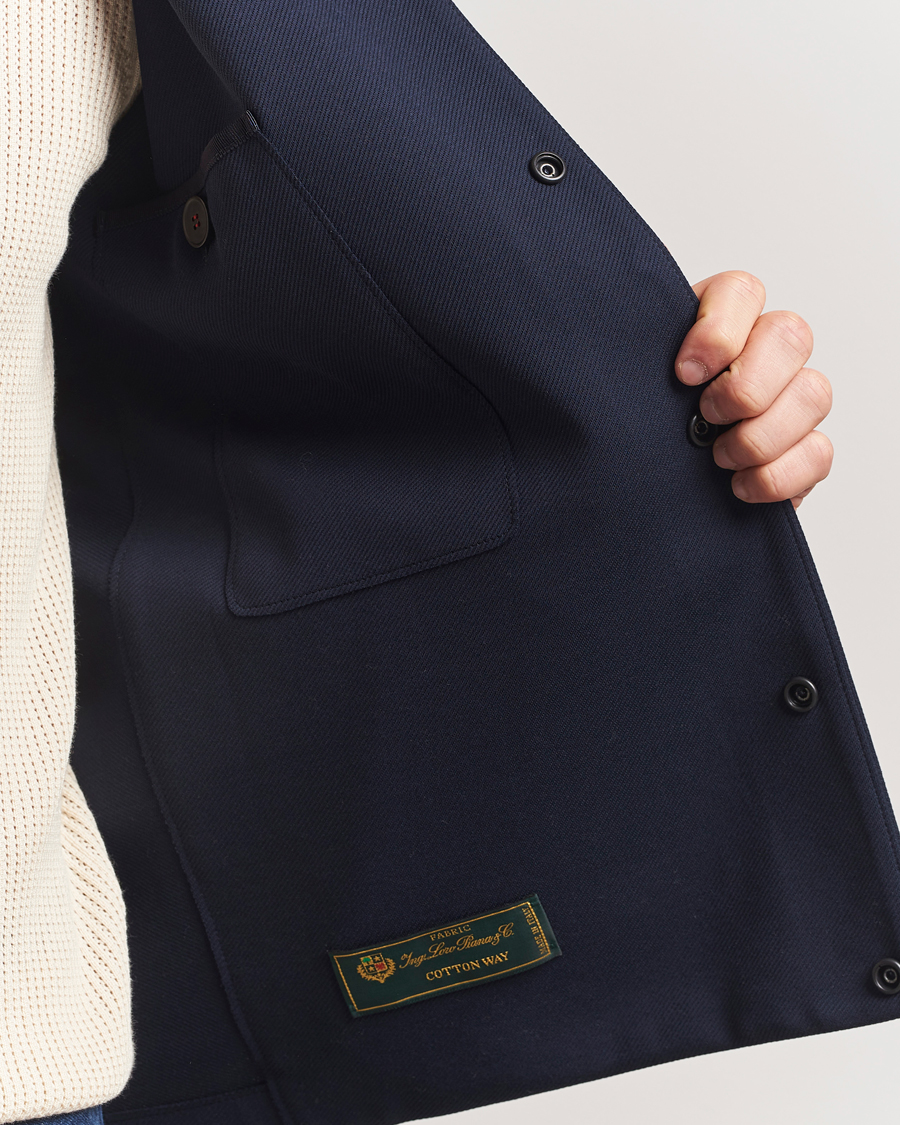 Herr | Jackor | Harris Wharf London | Loro Piana Cavalry Twill Coach Jacket Navy Blue