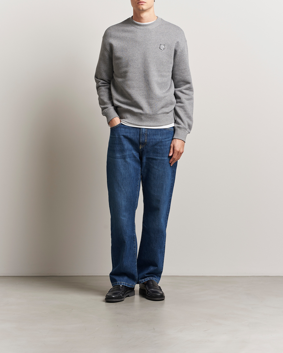 Herr | Tröjor | Maison Kitsuné | Tonal Fox Head Sweatshirt Medium Grey Melange