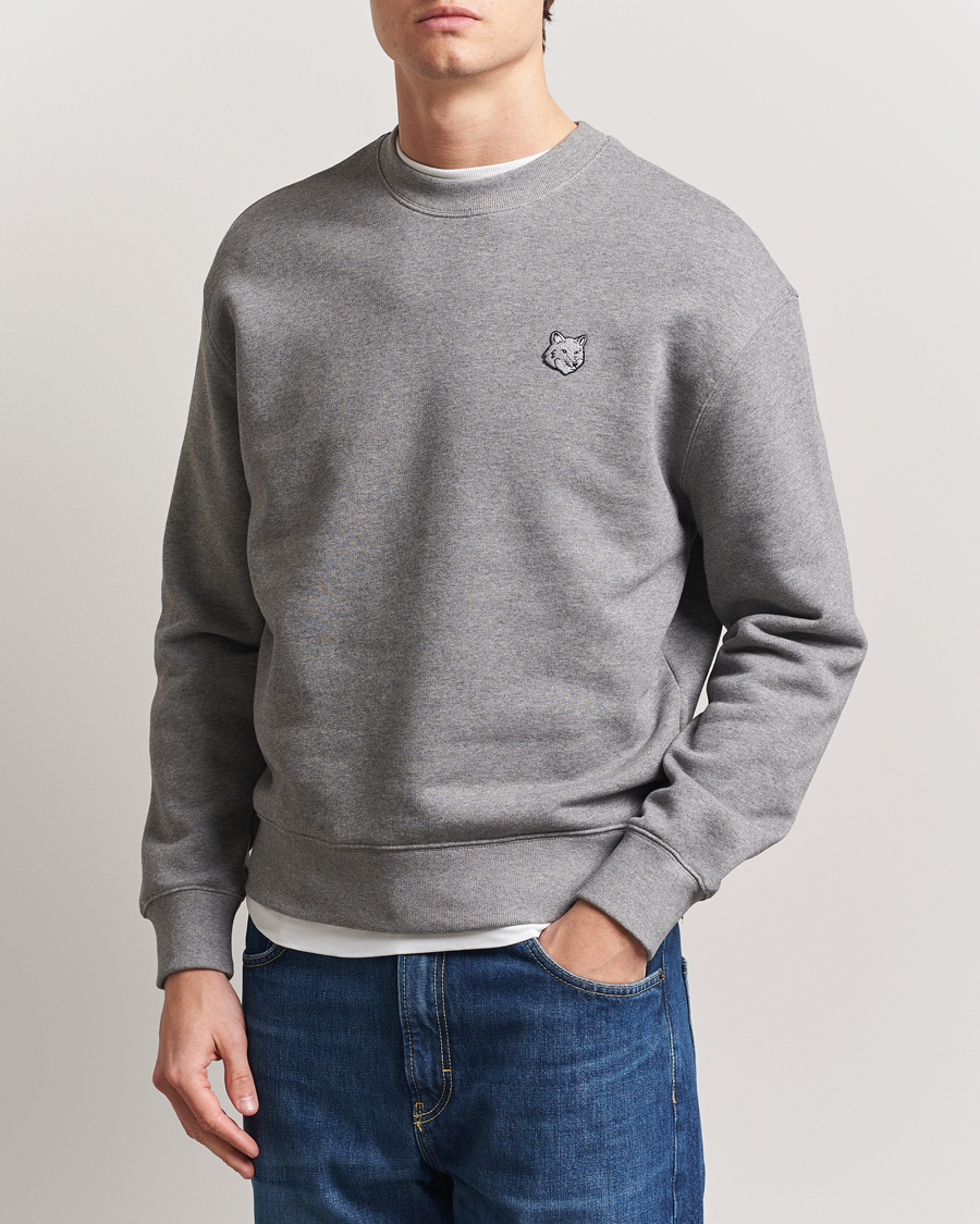 Herr | Tröjor | Maison Kitsuné | Tonal Fox Head Sweatshirt Medium Grey Melange