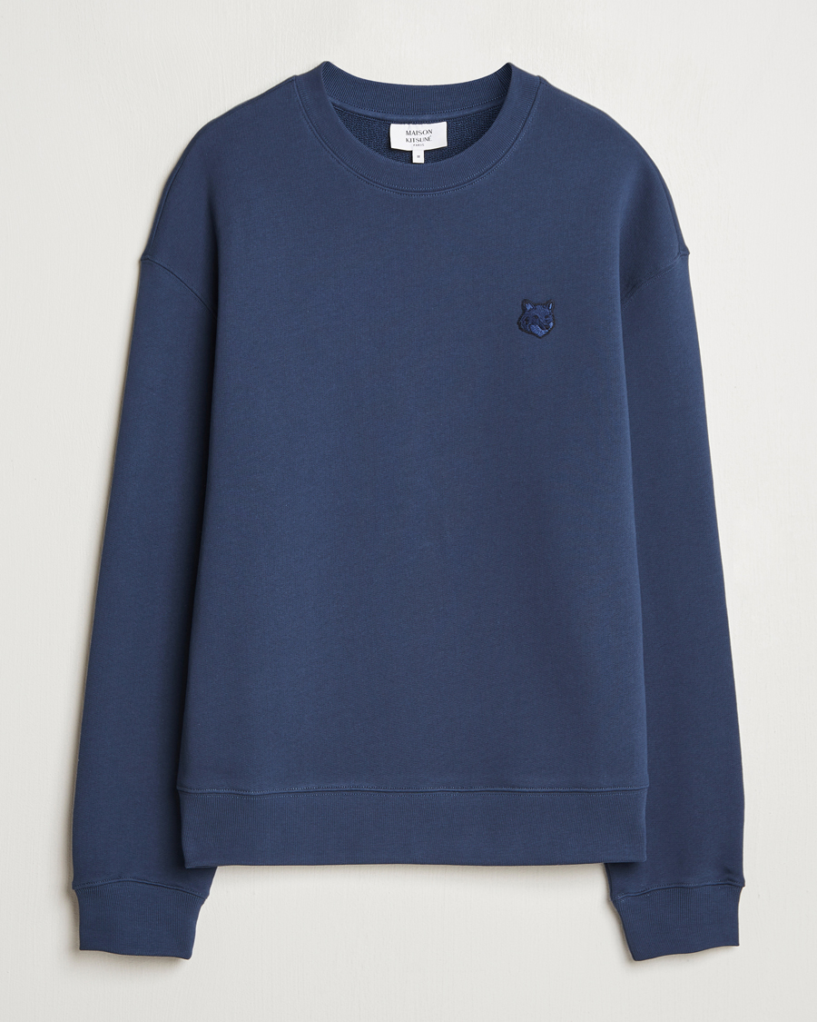 Herr | Tröjor | Maison Kitsuné | Tonal Fox Head Sweatshirt Ink Blue