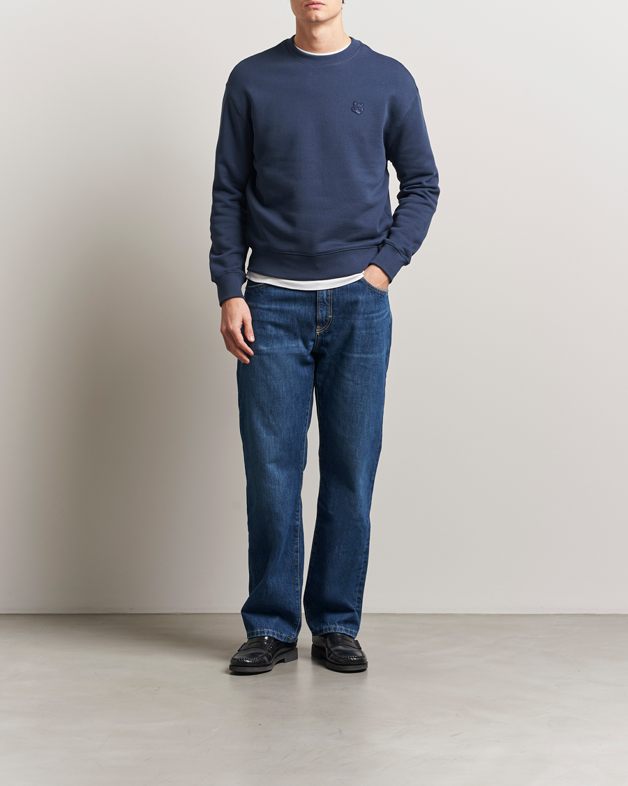 Herr | Tröjor | Maison Kitsuné | Tonal Fox Head Sweatshirt Ink Blue