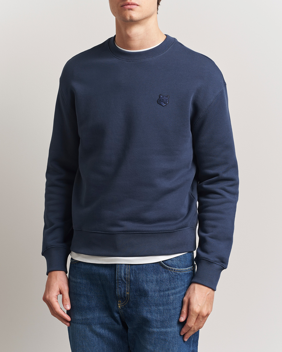 Herr | Tröjor | Maison Kitsuné | Tonal Fox Head Sweatshirt Ink Blue