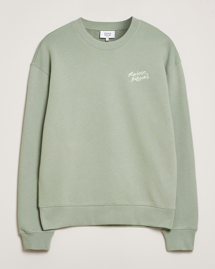 Herr | Tröjor | Maison Kitsuné | Handwriting Sweatshirt Vert De Gris