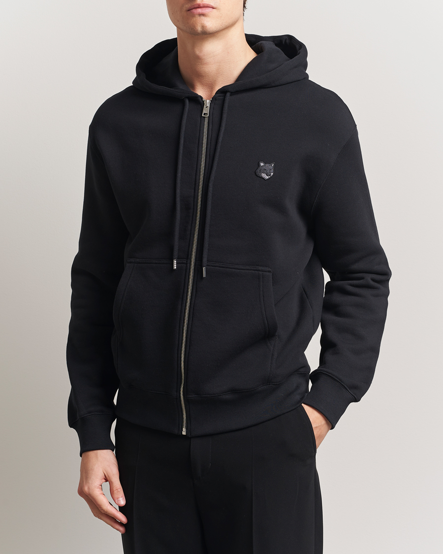 Herr | Tröjor | Maison Kitsuné | Tonal Fox Head Full Zip Hoodie Black