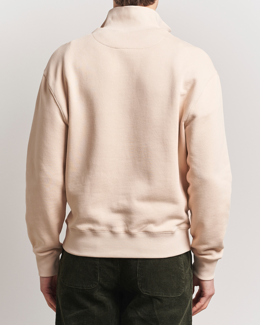 Herr | Tröjor | Maison Kitsuné | Tonal Fox Head Half Zip Sweatshirt Smoke Beige