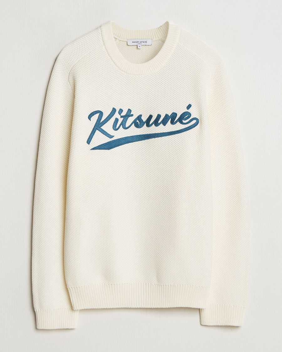 Herr | Tröjor | Maison Kitsuné | Varsity Embroidered Sweater Milk