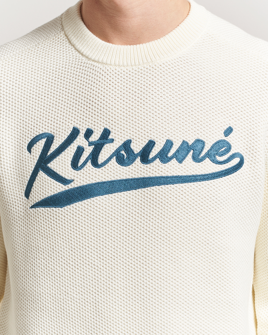 Herr | Tröjor | Maison Kitsuné | Varsity Embroidered Sweater Milk