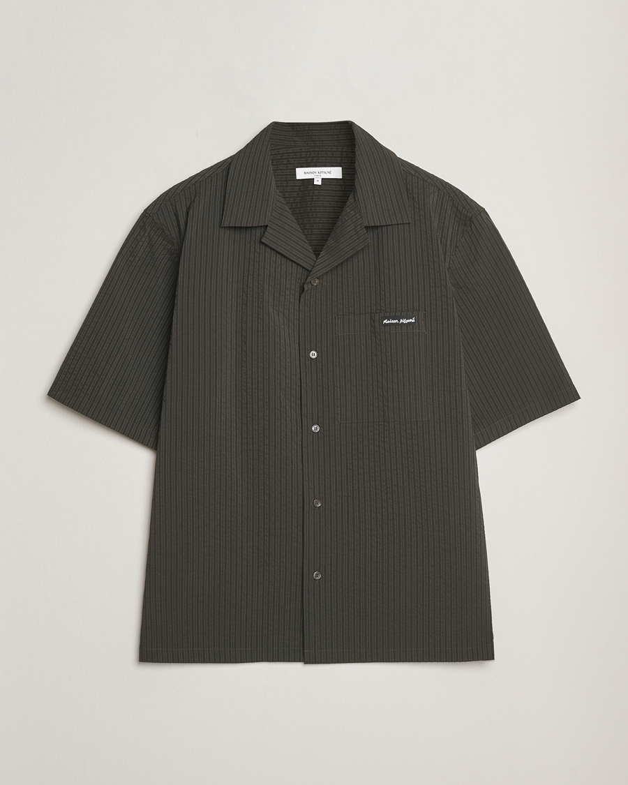 Herr | Skjortor | Maison Kitsuné | Resort Seersucker Short Sleeve Shirt Ranger Green