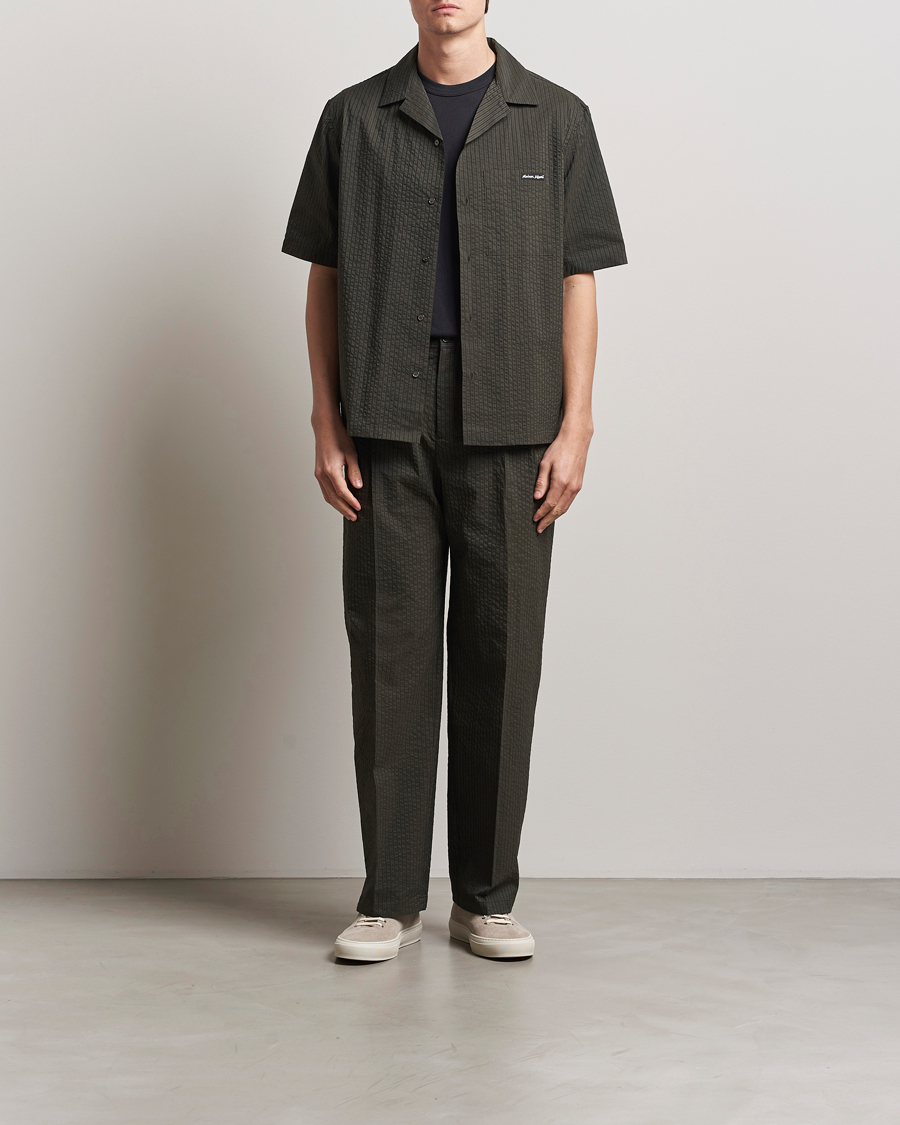 Herr | Skjortor | Maison Kitsuné | Resort Seersucker Short Sleeve Shirt Ranger Green