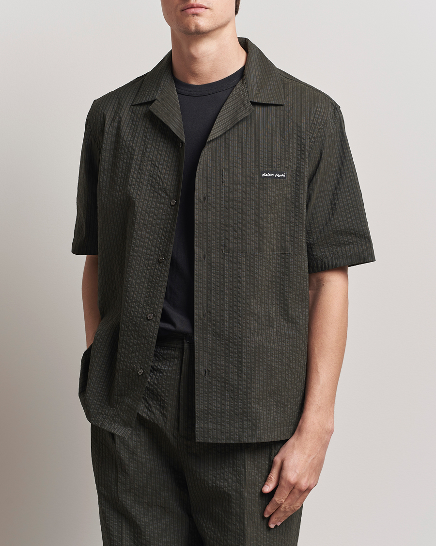 Herr | Skjortor | Maison Kitsuné | Resort Seersucker Short Sleeve Shirt Ranger Green