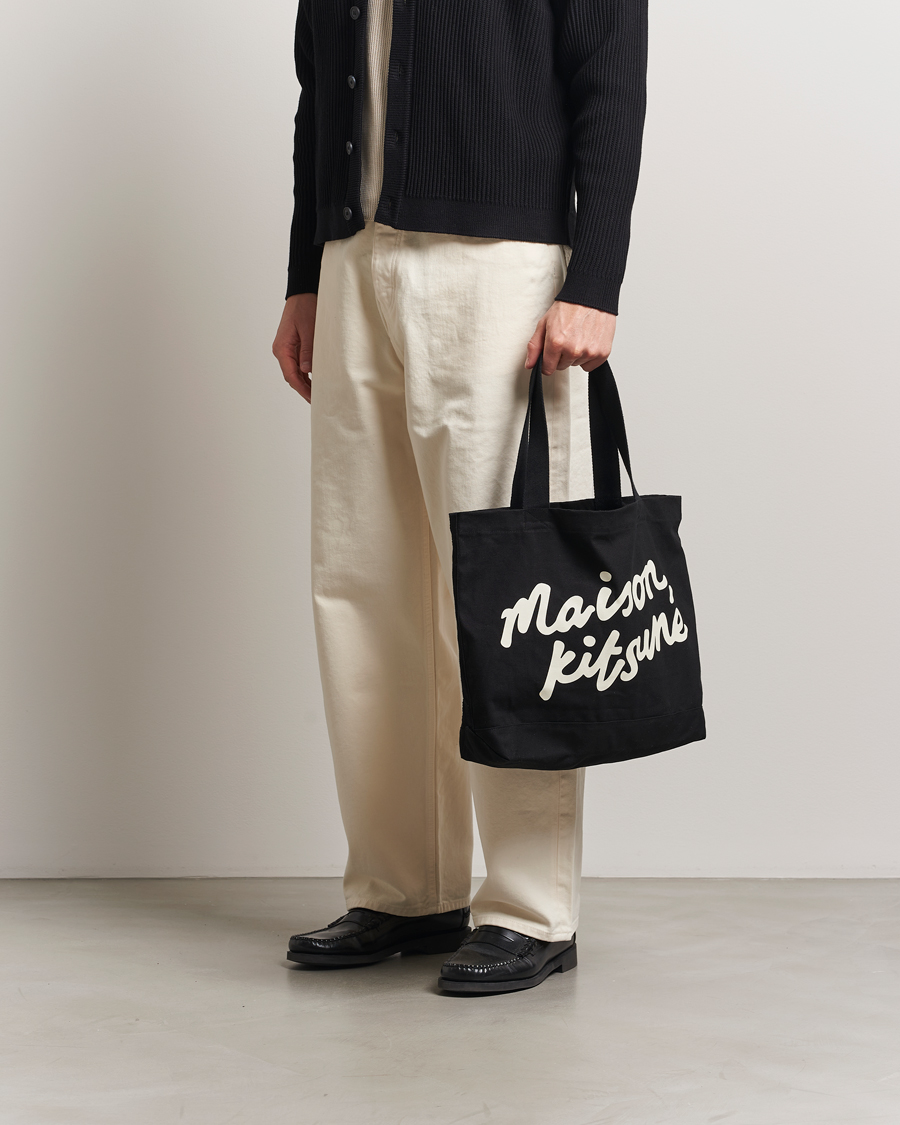 Herr | Väskor | Maison Kitsuné | Handwriting Tote Bag Black