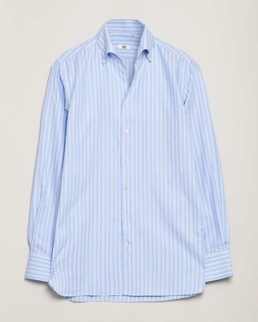 Herr | Skjortor | 100Hands | Striped Button Down Oxford Shirt Blue