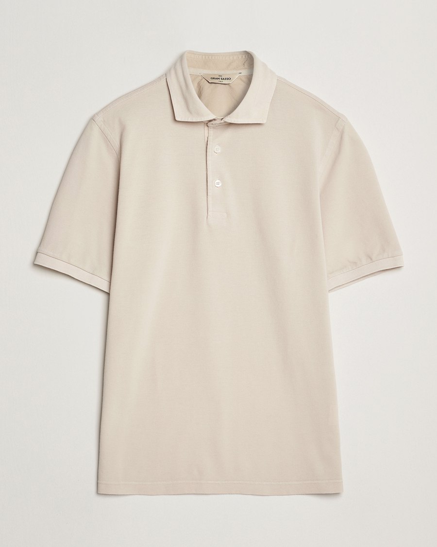 Herr | Pikéer | Gran Sasso | Washed Polo Beige Melange