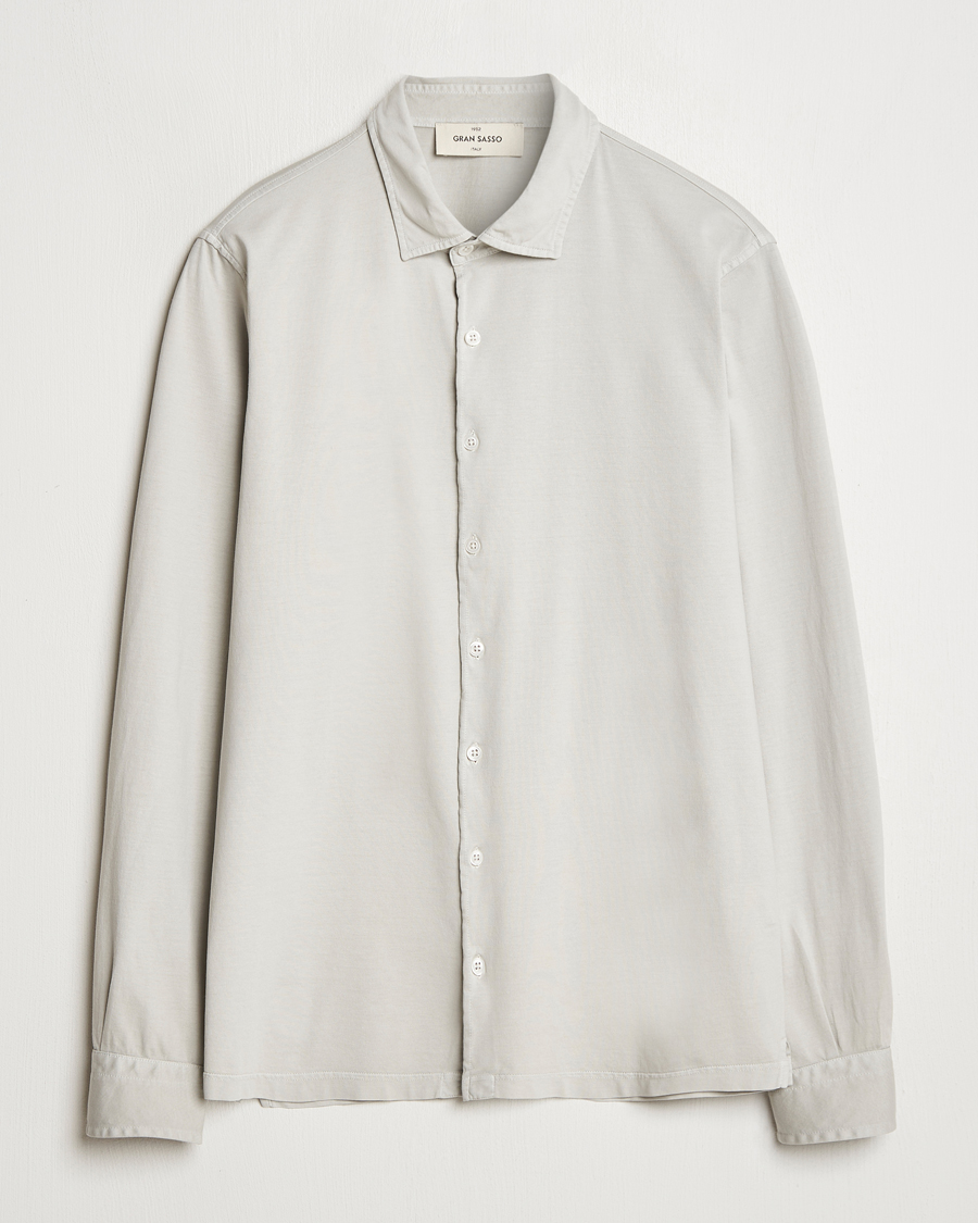 Herr | Skjortor | Gran Sasso | Washed Cotton Jersey Shirt Beige