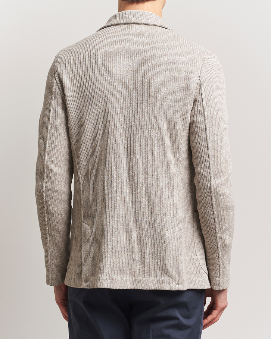 Herr | Kavajer | Gran Sasso | Linen/Cotton Knitted Blazer Beige Melange