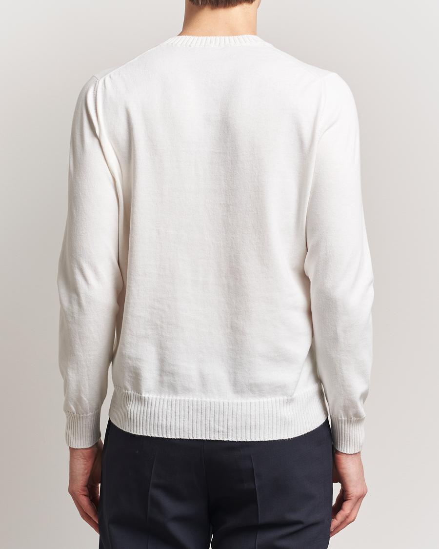 Herr | Tröjor | Gran Sasso | Cotton/Cashmere Knitted Crew Neck Sweater Cream Melange