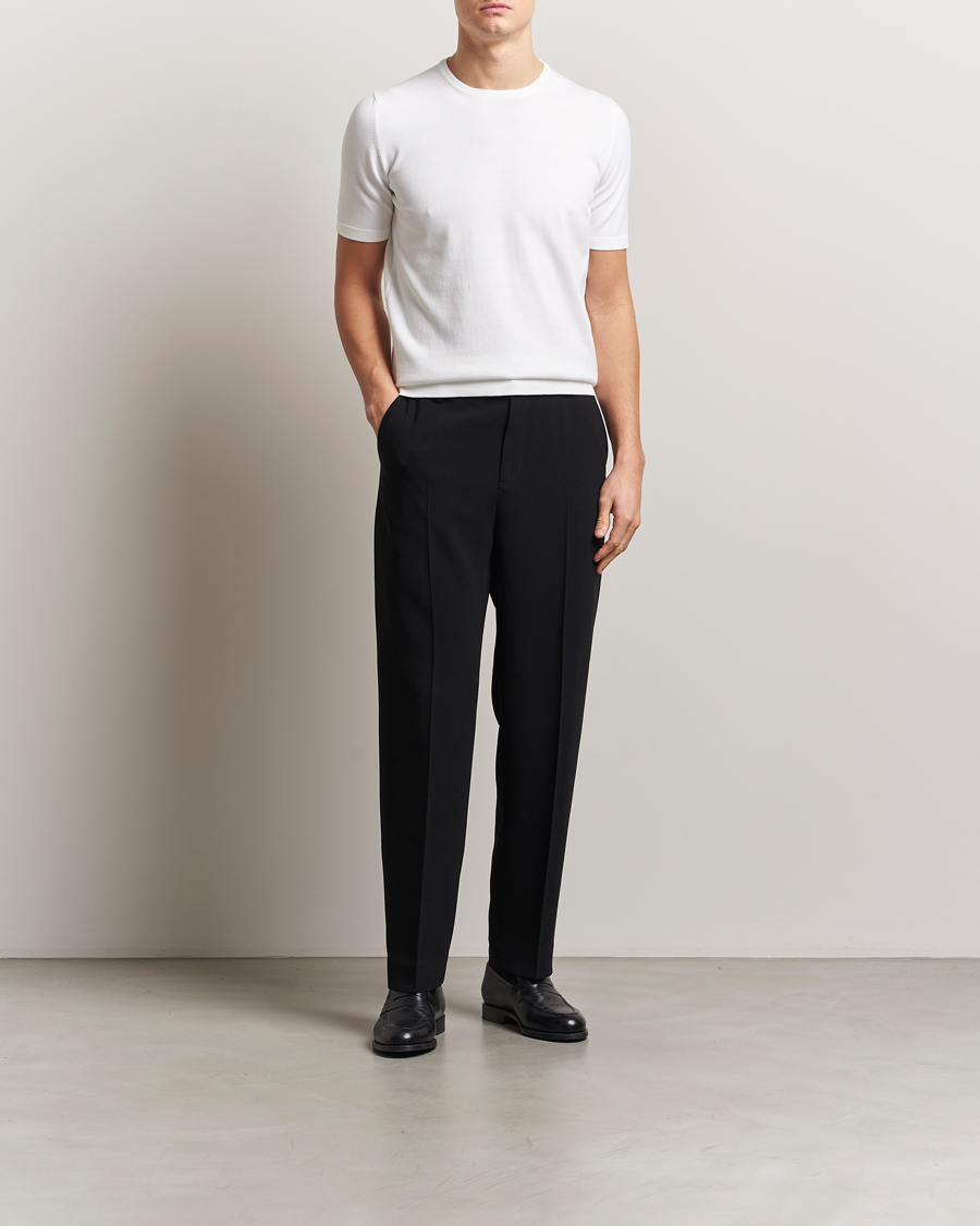 Herr | T-Shirts | Gran Sasso | Cotton Knitted Crew Neck T-Shirt White