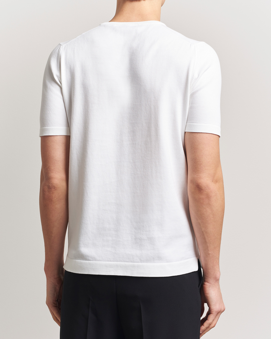 Herr | T-Shirts | Gran Sasso | Cotton Knitted Crew Neck T-Shirt White