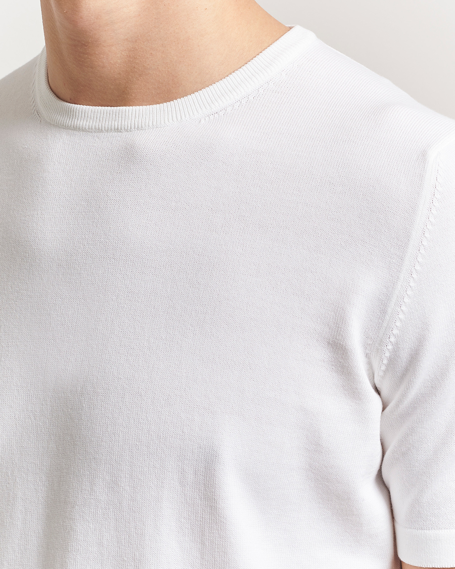 Herr | T-Shirts | Gran Sasso | Cotton Knitted Crew Neck T-Shirt White