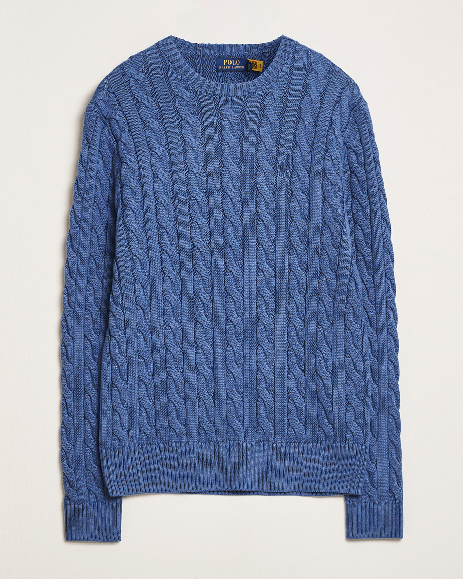Herr | Tröjor | Polo Ralph Lauren | Cotton Cable Pullover Bright Blue