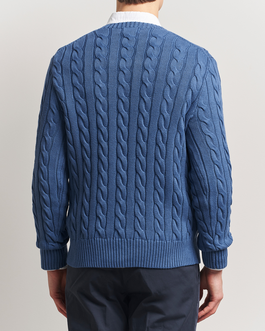 Herr | Tröjor | Polo Ralph Lauren | Cotton Cable Pullover Bright Blue