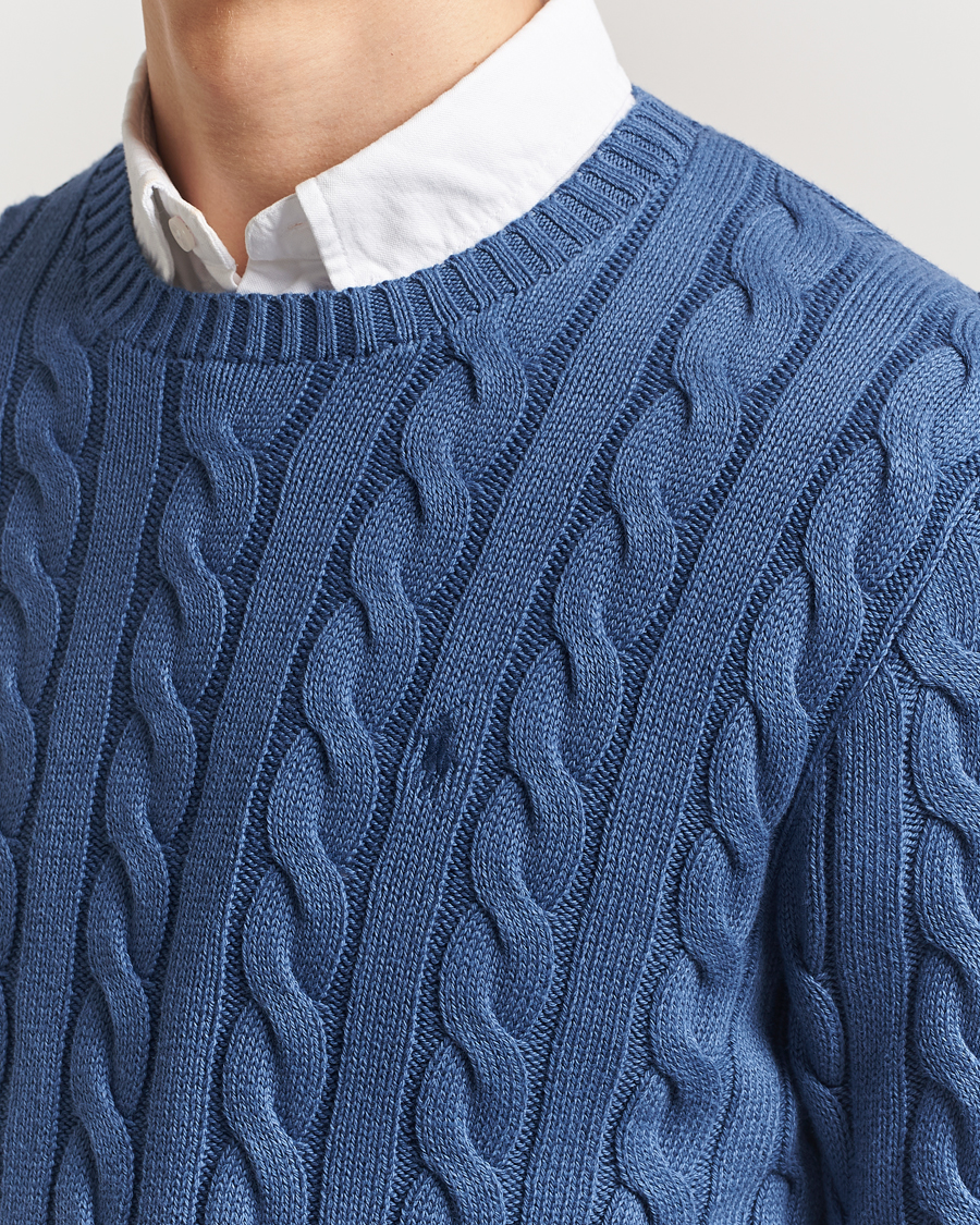 Herr | Tröjor | Polo Ralph Lauren | Cotton Cable Pullover Bright Blue