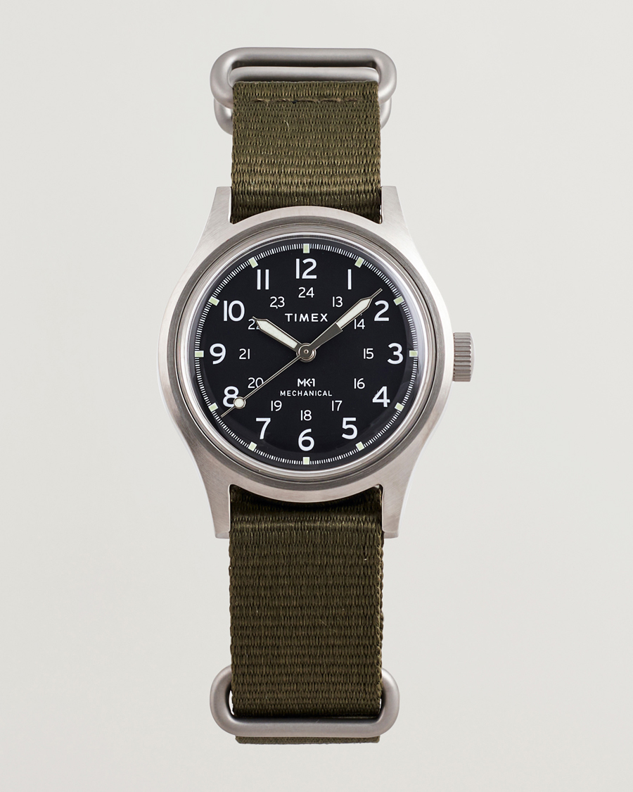 Herr | Timex MK1 Hand Wind 36mm Green Black Dial | Timex | MK1 Hand Wind 36mm Green Black Dial