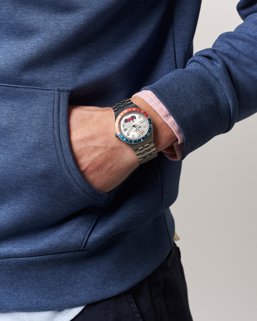 Herr | Timex Timex X Peanuts Q GMT Snoopy 38mm Silver Dial | Timex | X Peanuts Q GMT Snoopy 38mm Silver Dial