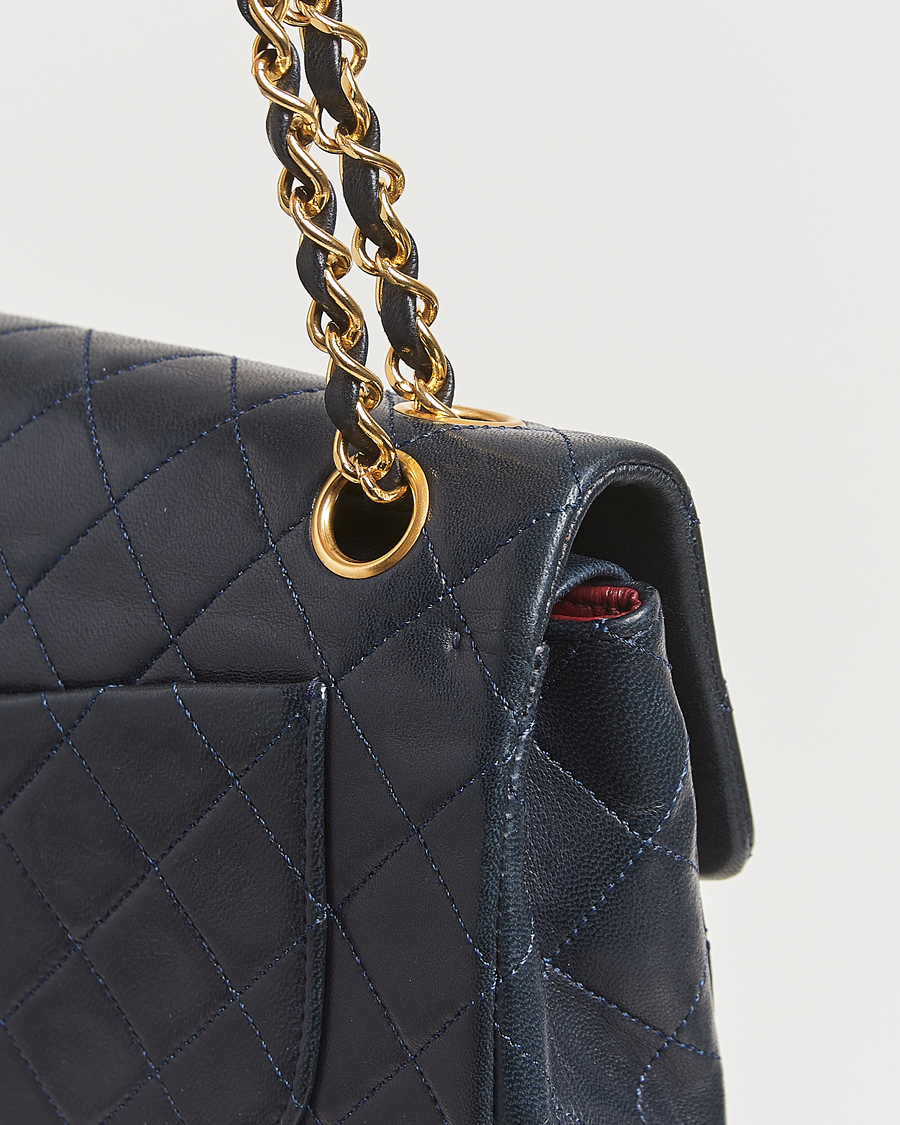 Herr | Gifts for Her | Chanel Pre-Owned | Classic Small Double Flap Bag Lambskin Navy