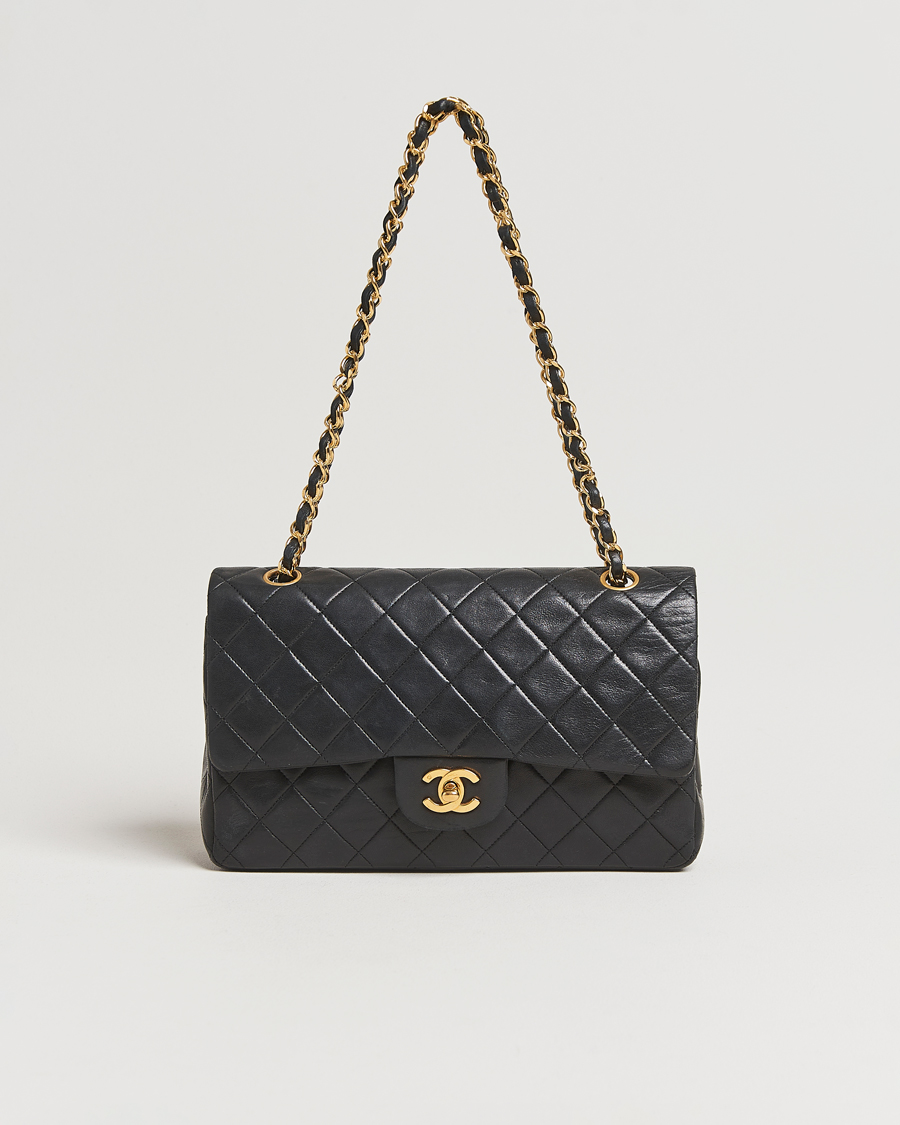 Herr | Chanel Pre-Owned Classic Medium Double Flap Bag Lambskin Black | Chanel Pre-Owned | Classic Medium Double Flap Bag Lambskin Black