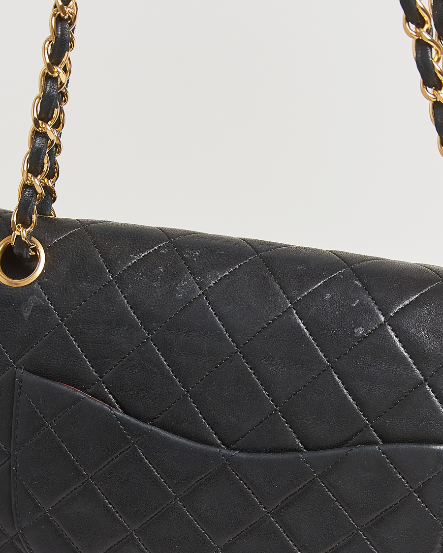 Herr | Chanel Pre-Owned Classic Medium Double Flap Bag Lambskin Black | Chanel Pre-Owned | Classic Medium Double Flap Bag Lambskin Black