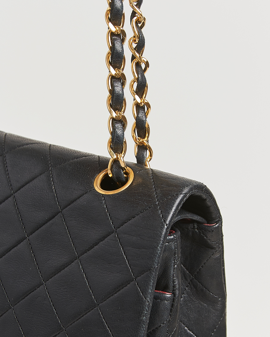 Herr | Chanel Pre-Owned Classic Medium Double Flap Bag Lambskin Black | Chanel Pre-Owned | Classic Medium Double Flap Bag Lambskin Black