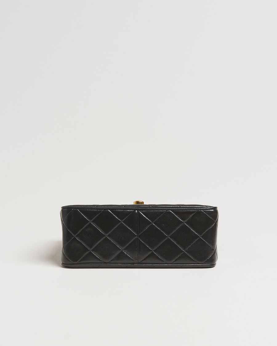 Herr | Chanel Pre-Owned Classic Flap Bag Deca Squared Lambskin Black | Chanel Pre-Owned | Classic Flap Bag Deca Squared Lambskin Black