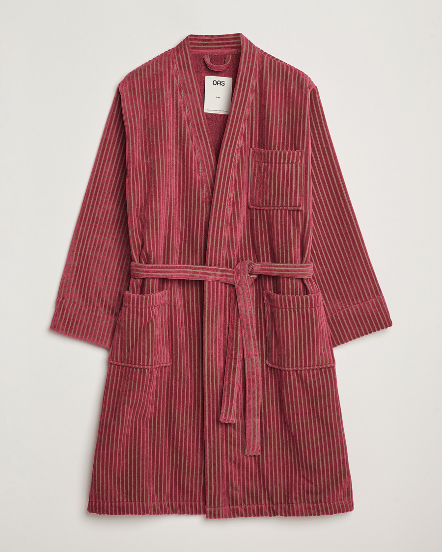 Herr | Pyjamas & Morgonrockar | OAS | Striped Velour Robe Botanico