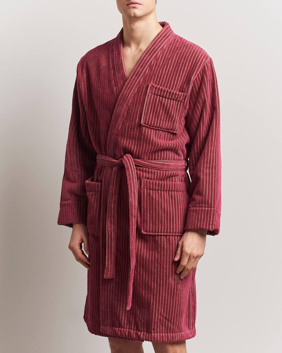 Herr | Pyjamas & Morgonrockar | OAS | Striped Velour Robe Botanico