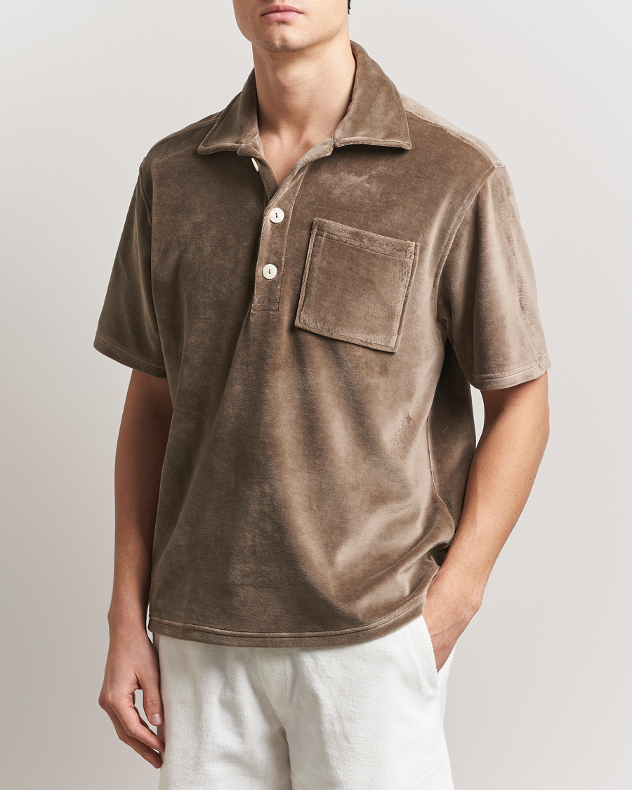 Herr | Pikéer | OAS | Velour Shirt Morel Girona