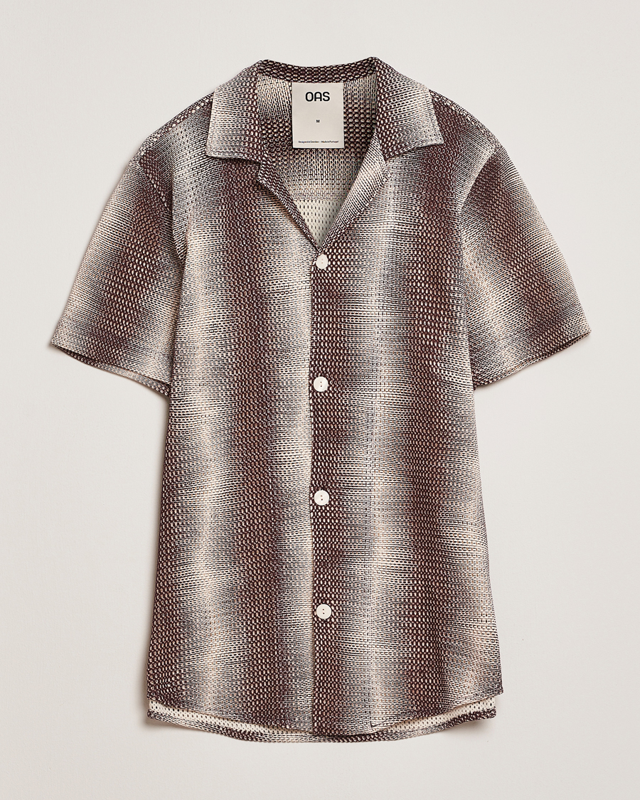 Herr | Skjortor | OAS | Short Sleeve Cuba Net Shirt Merlot Echo