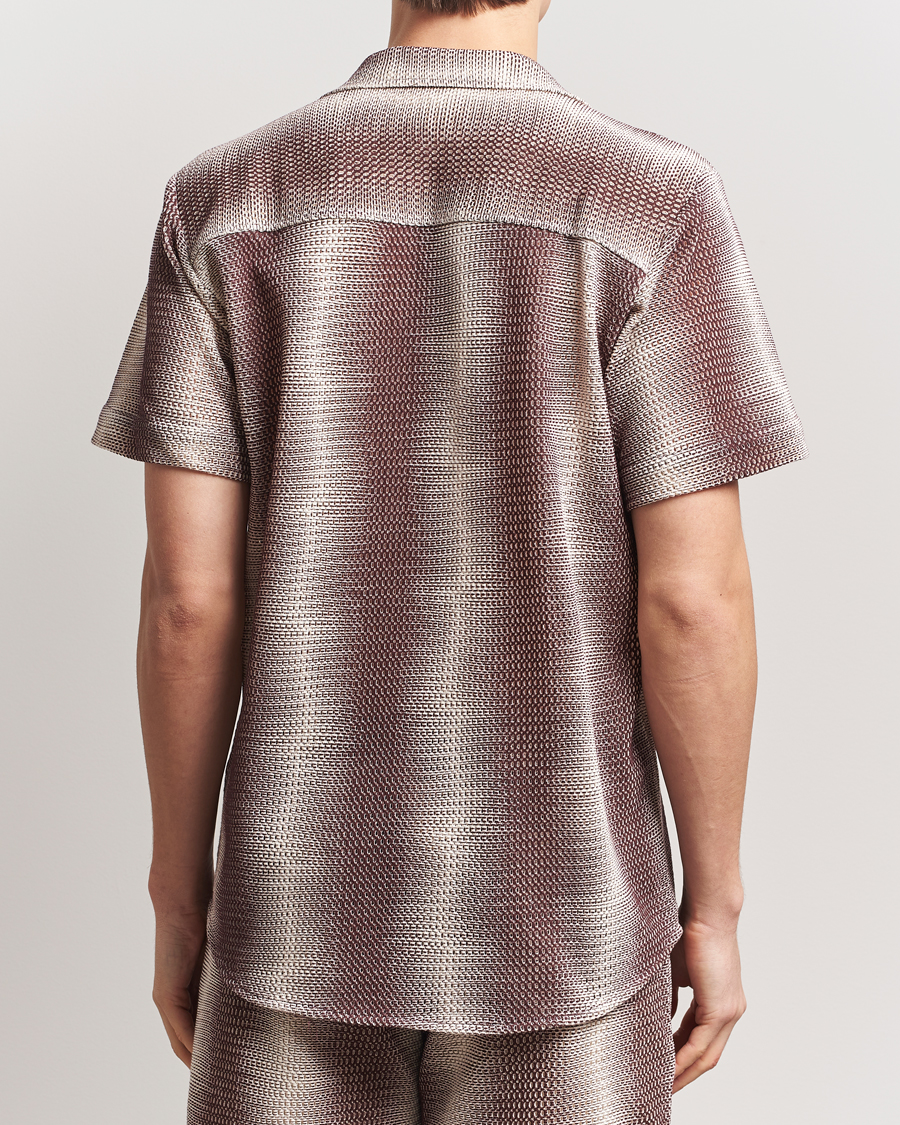Herr | Skjortor | OAS | Short Sleeve Cuba Net Shirt Merlot Echo