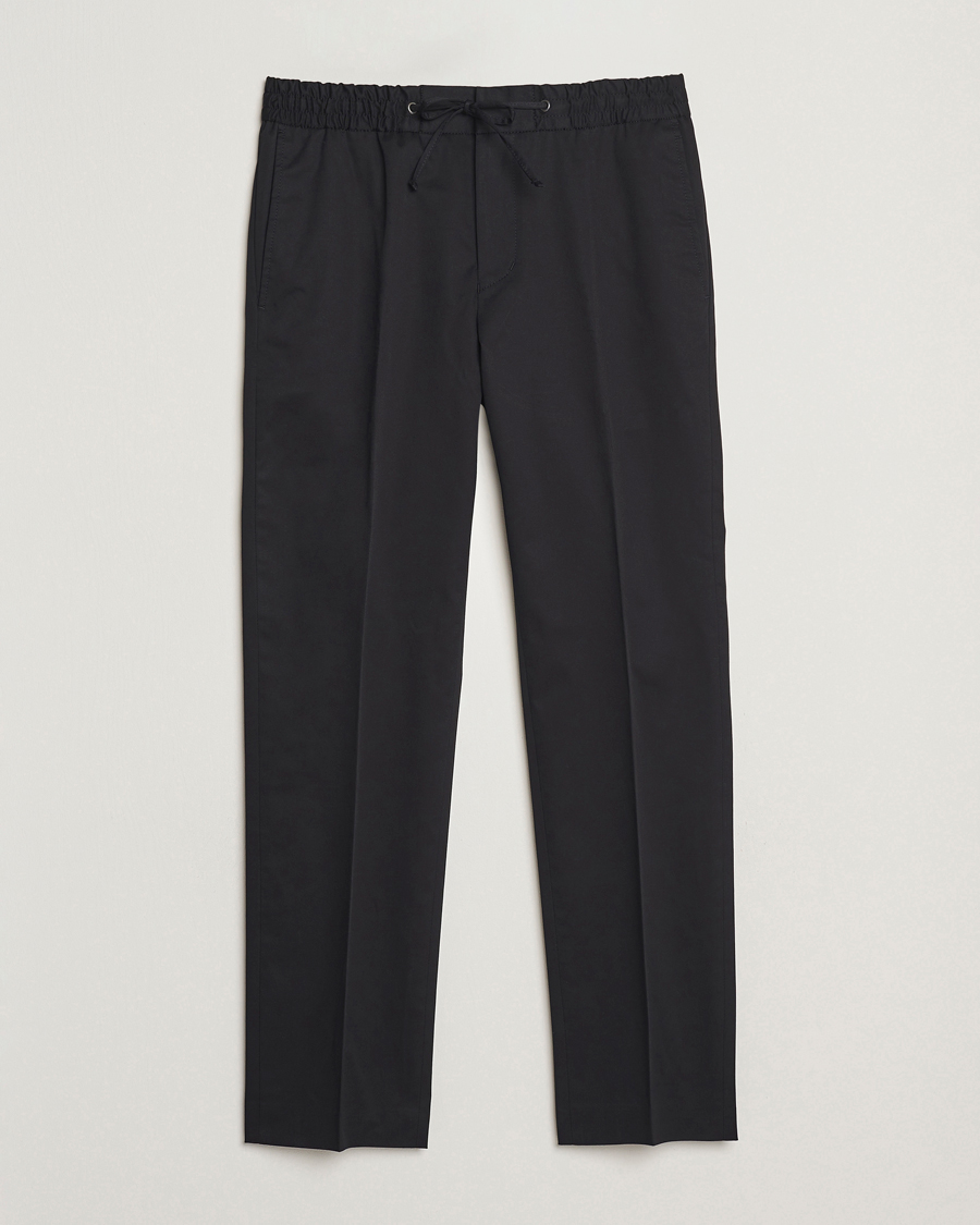 Herr | Byxor | Tiger of Sweden | Tannen Cotton Drawstring Trousers Black
