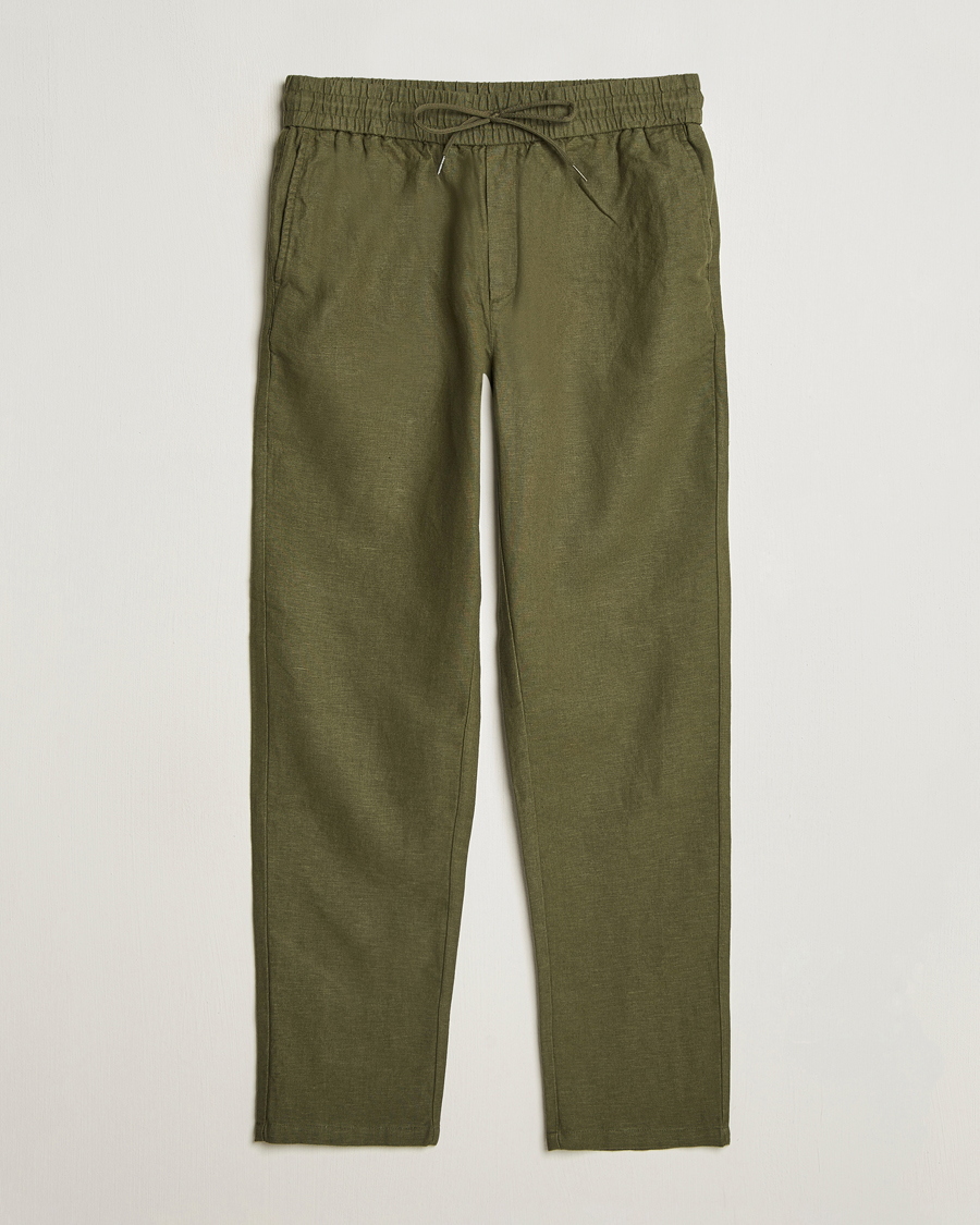 Herr | Byxor | LES DEUX | Patrick Linen Pants Olive Night
