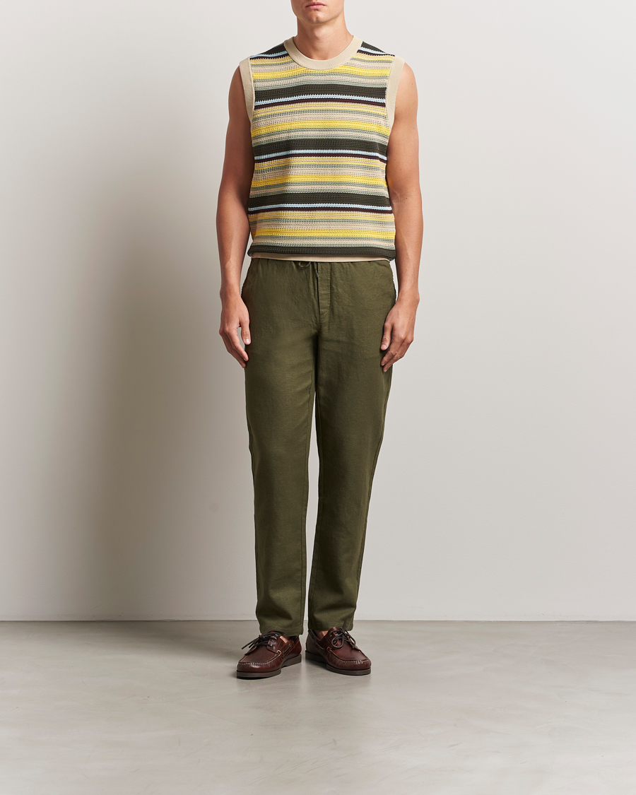 Herr | Byxor | LES DEUX | Patrick Linen Pants Olive Night