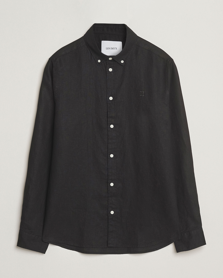 Herr | Skjortor | LES DEUX | Konrad Linen Shirt Black