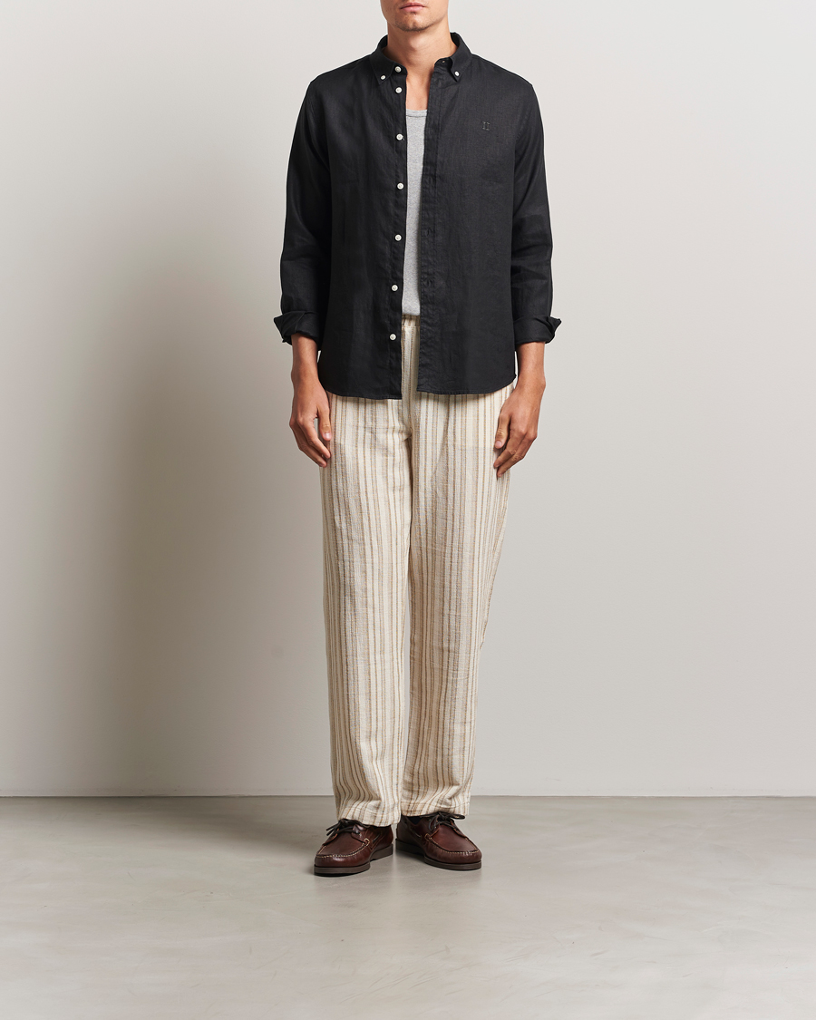 Herr | Skjortor | LES DEUX | Konrad Linen Shirt Black
