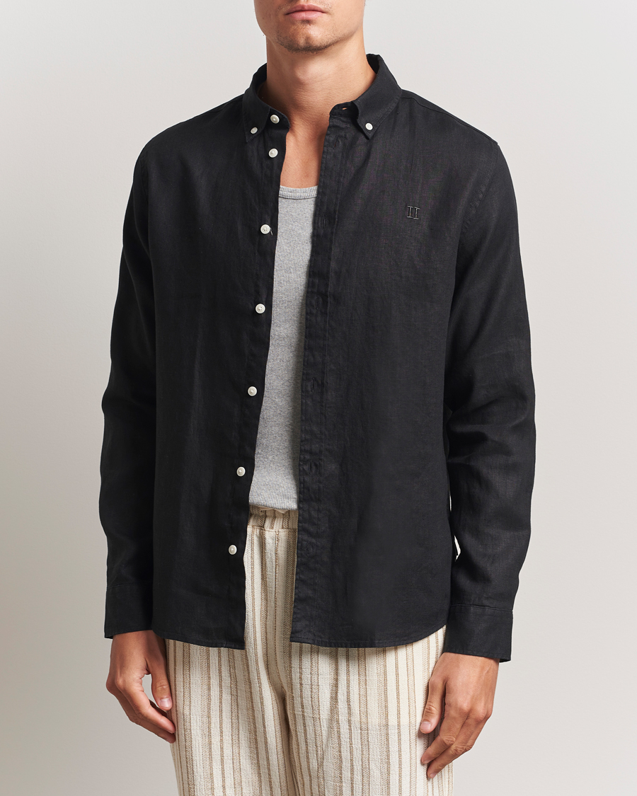 Herr | Skjortor | LES DEUX | Konrad Linen Shirt Black
