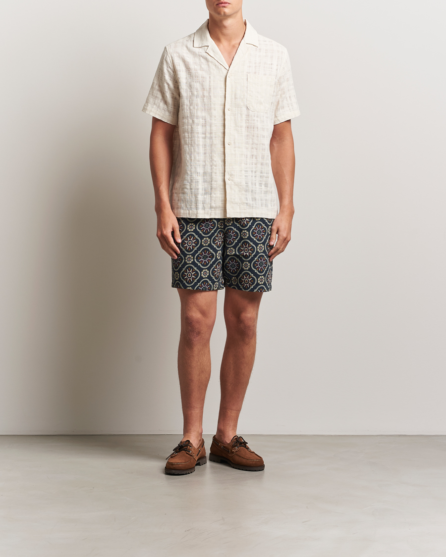 Herr | Skjortor | LES DEUX | Lesley Slub Short Sleeve Shirt Ivory