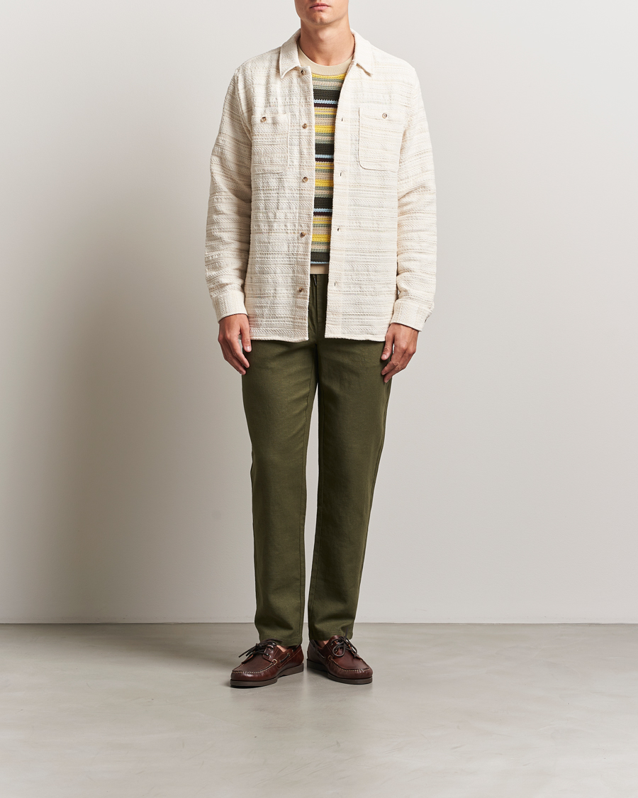 Herr | Skjortor | LES DEUX | Jonas Structure Stripe Overshirt Ivory